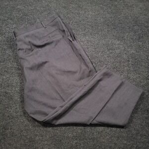 Calvin Klein‎ Men Dress Pants 56R 53x26 Gray Wool Flat Front Slacks